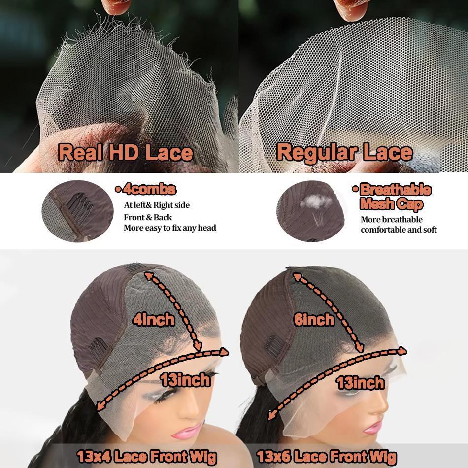 Brazilian Virgin Human Hair Wigs Body Wave Loose Deep Wave Straight 5x5 13x4 13x6 Lace Front Wigs No Shedding Tangle Free