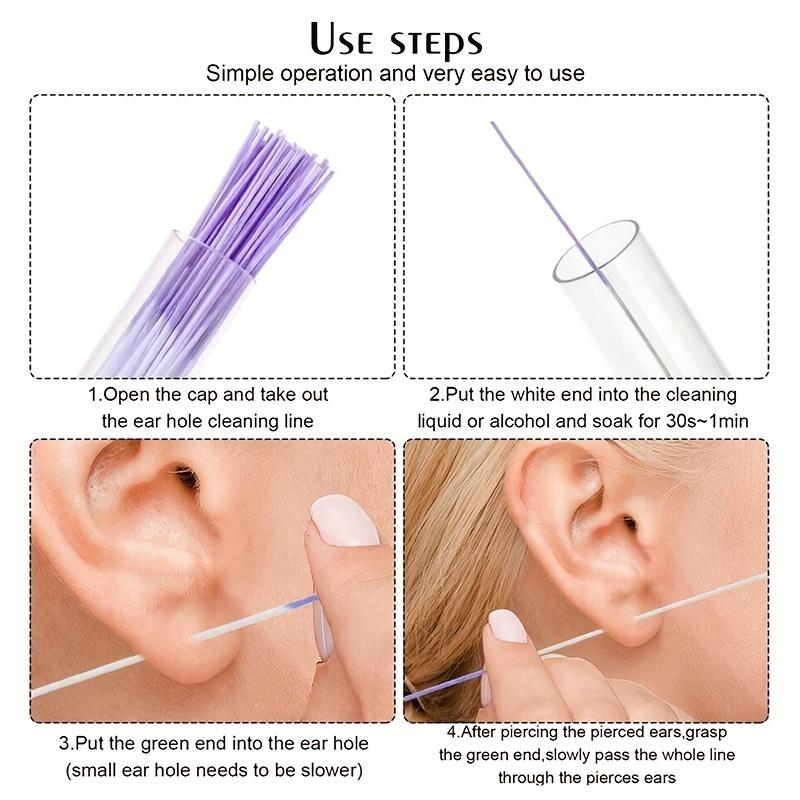 120 Pcs Earwax Cleaning Dental Floss, Non-Invasive Plastic Ear Care Tool Earwax Removal Tool for Men & Women, Prevents Ear Plugs, Hygienic Daily Use