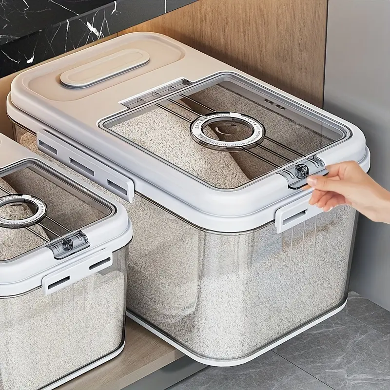 1 PC Large Capacity Food Storage Container 2.85/2.06 Gallon Airtight Sealed Dry Food Jar for Rice Flour Grain Pest Moisture Proof Home Kitchen Storage