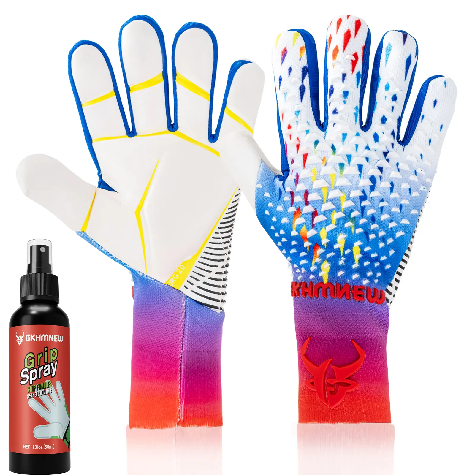 GKHMNEW High-Performance Goalie Gloves for Youth & Adults, Breathable Nylon/Latex with 4+3mm Super Provide Padding for High-Grip Control during Intense Matches