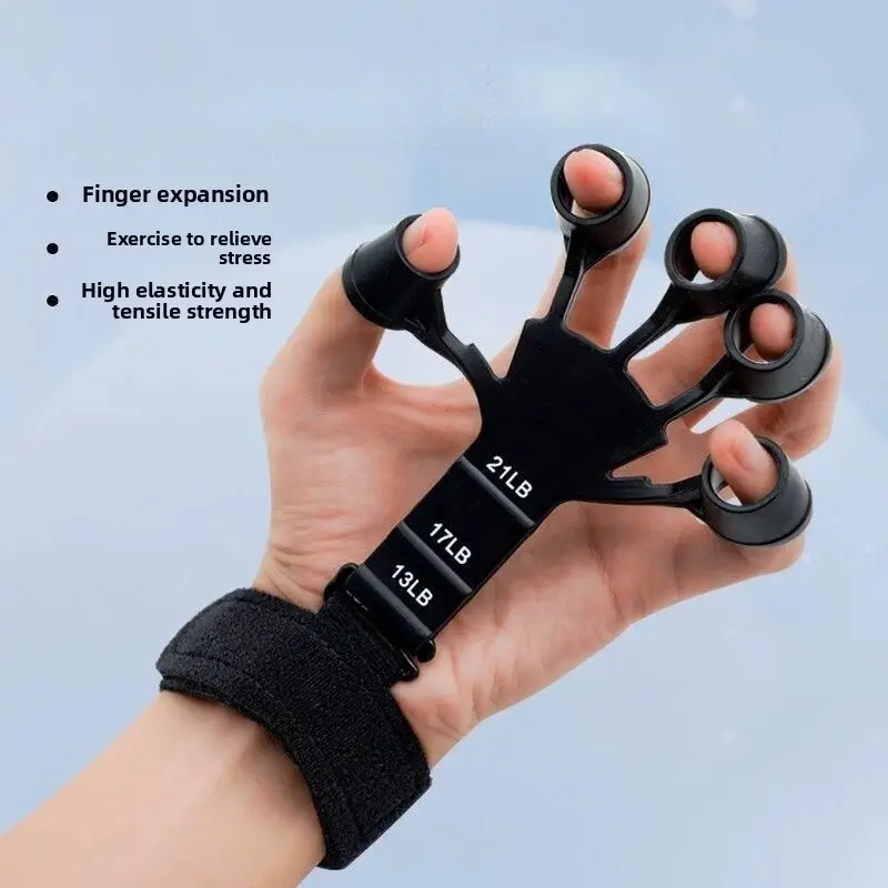 Adjustable Resistance Hand Grip Strengthener, 3-Level Finger Trainer, Hand Rehabilitation Tool, Stress Relief Device, Five-Finger Puller