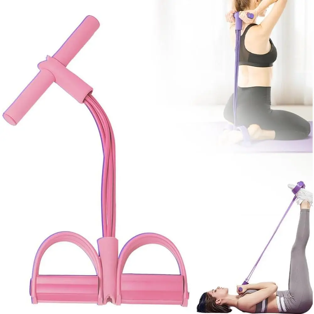 2025 Upgrade 6-Level Elasticity Fitness Resistance Band Set - 8-Tube Pedal Ankle Puller, Natural Latex Equipment for Sit Up, ABS Training (Women, Men)