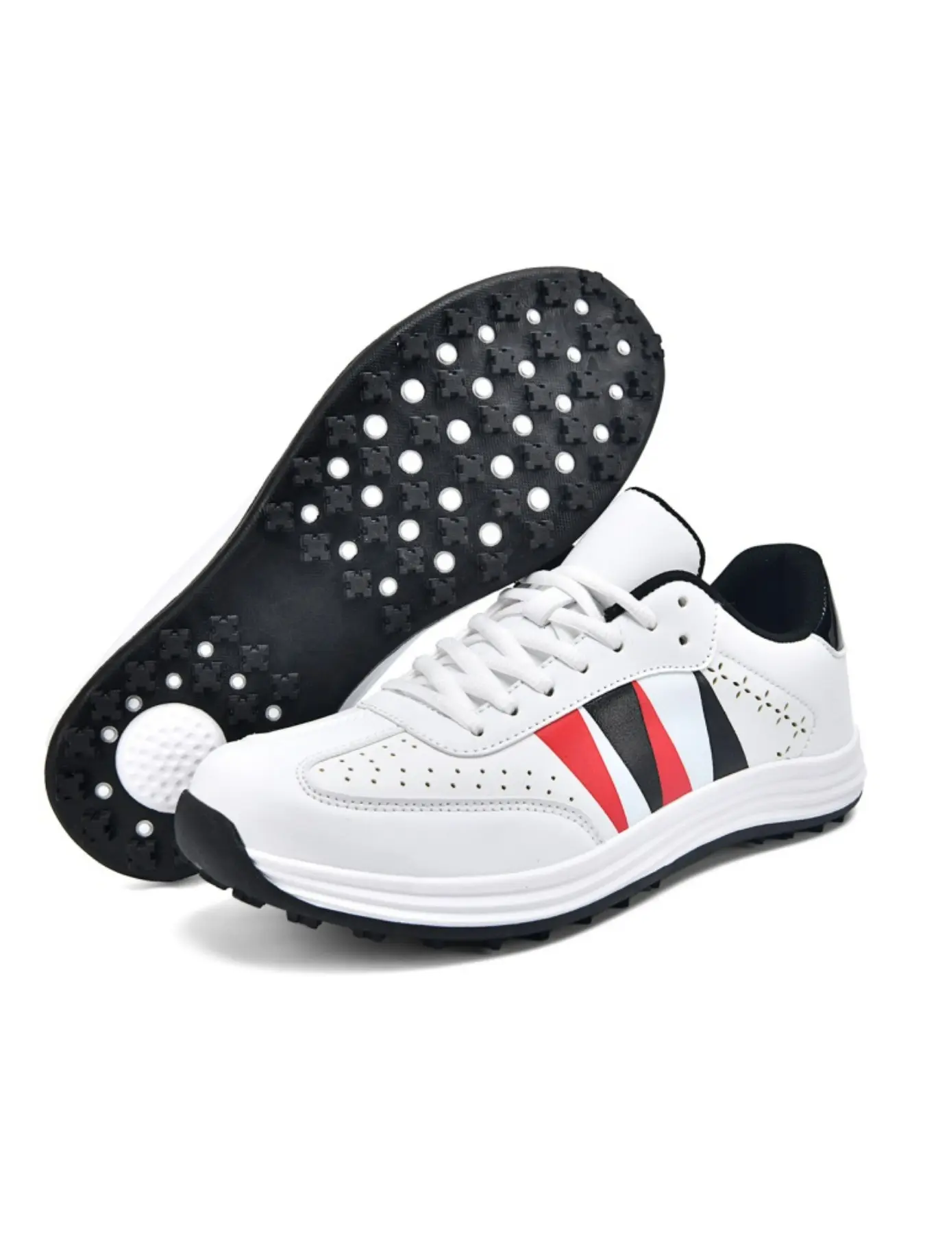 Unisex Golf Shoes Without Nails, Breathable Ultra-Fiber Fabric, Anti-Slip Rubber Sole, Comfortable Walking Sports Shoes for Golf