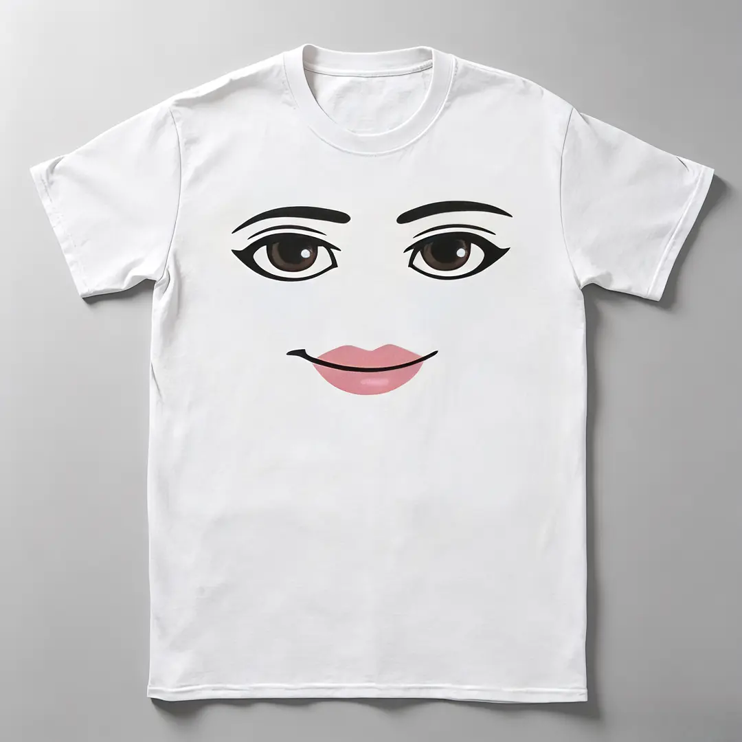 Summer Unique Harajuku Streetwear Robot Roblox Woman Face Gaming Themed Aesthetic Apparel,Unisex Fit Casual Summer Cotton Humorous Graphic Tee ,Casual Streetwear Top ,Funny Vintage Tee