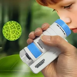 1Pc Teen LED Handheld Mini Microphone is a portable educational science toy. With soft light, focus and exposure control for clear viewing, it's perfect for observing insects and biological exploration. It helps develop hands-on skills and curiosity