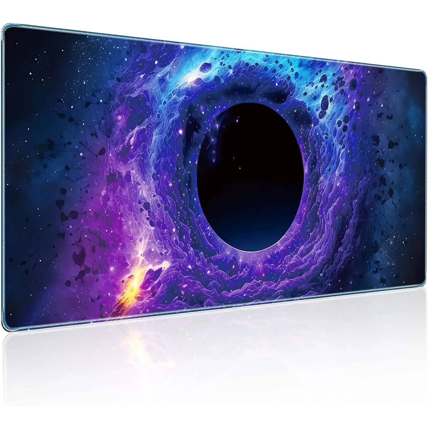 Mysterious Black Hole Cool Technology Style Gaming  Pad,  Smooth Fabric & Non-Slip Base for Excellent Maneuverability & Maximum Stability, 31.5 x 11.8in XXL Gaming  Pad