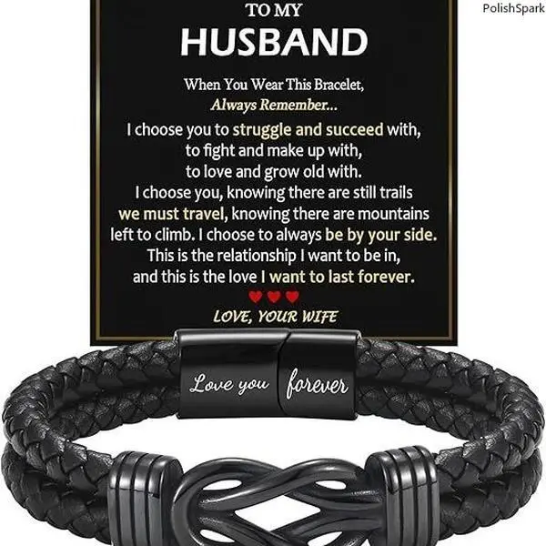 Men's Infinity Knot Braided Leather Bracelet - Personalized Jewelry, Men's Jewelry Fashion Accessory Gift, Men's Accessories, Gifts For Boyfriend