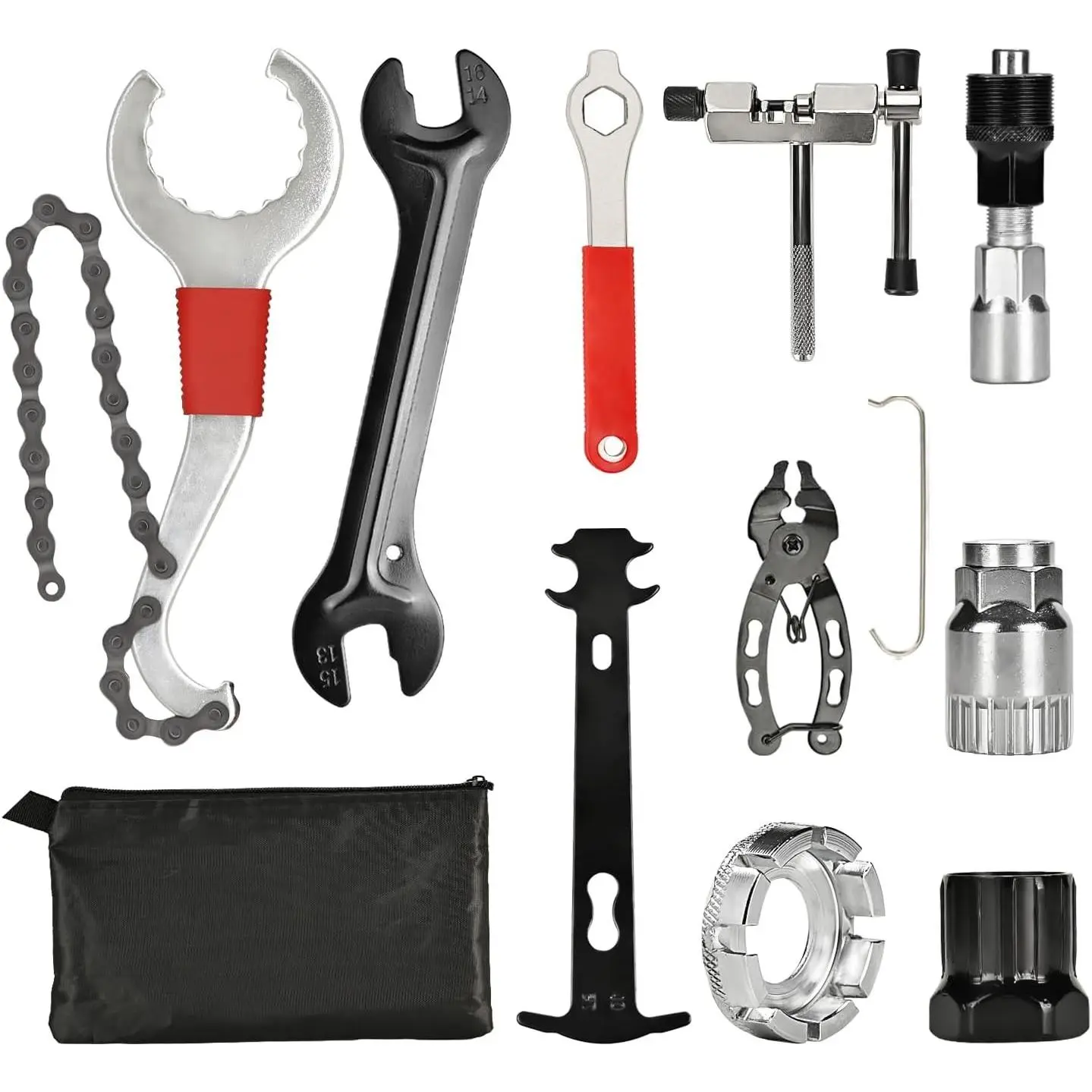 Bike Tool Kit, Professional Bike Repair Tools for Mountain Bike with 3-in-1 Cassette Remover Wrench Crank Puller Extractor Bottom Bracket Freewheel Remover Chain Breaker