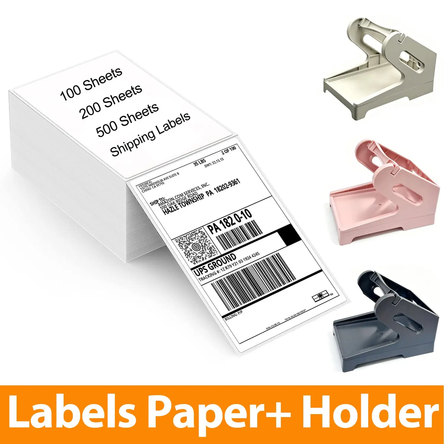 4 Inch X 6 Inch Thermal Label Paper, 100/200/500 Sheets, Self-Adhesive Shipping Labels for Business, Home Office, Outdoor Use