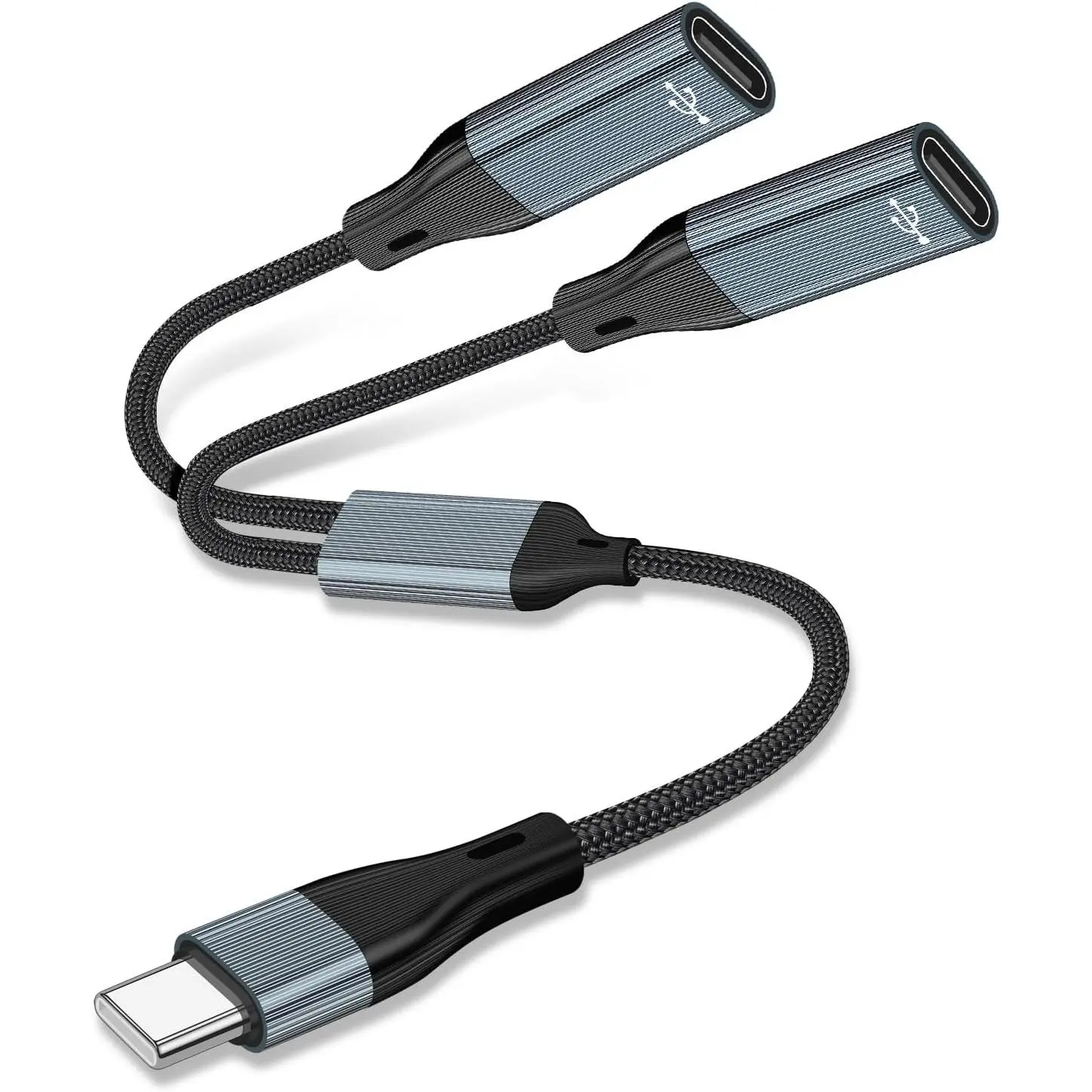 USB C Splitter & Mobile Headphone Adapter - 2 USB C Ports, Plastic Build, OTG Support for iPad Pro, iPad Air, MacBook, iPhone, Galaxy S24/S23