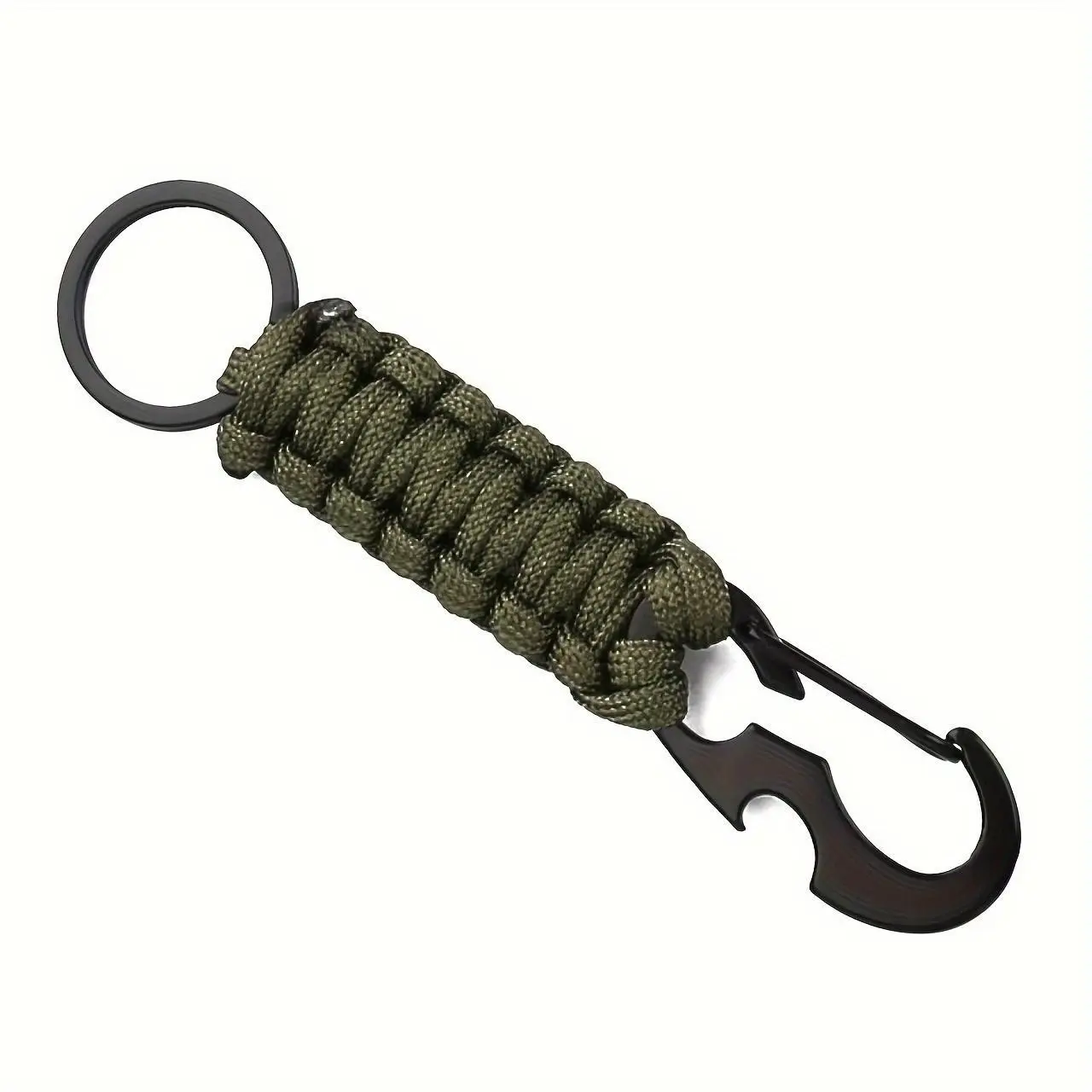 1pc Multifunctional Paracord Braided Keychain Multi Tool Buckle With Bottle Opener, Suitable For Outdoor Hiking Camping