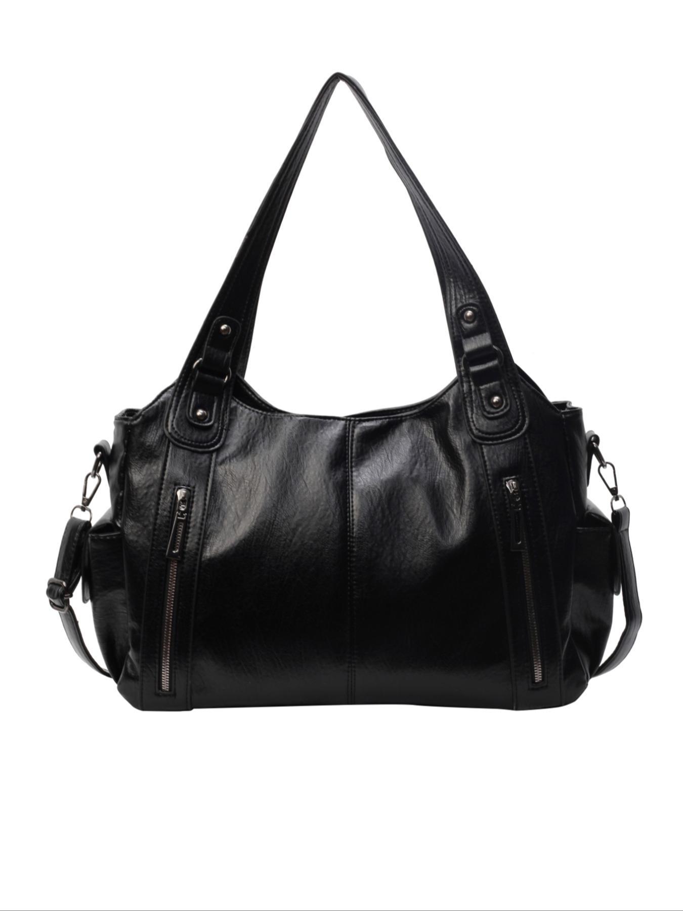 Women's Punk-Style Rivet-Decoration Handbag, Large-Capacity for Fall & Winter Daily Use, Casual Trendy Commuter Bag, Fashionable Shopping Bag for Gifts, Hobo Crossbody Bags