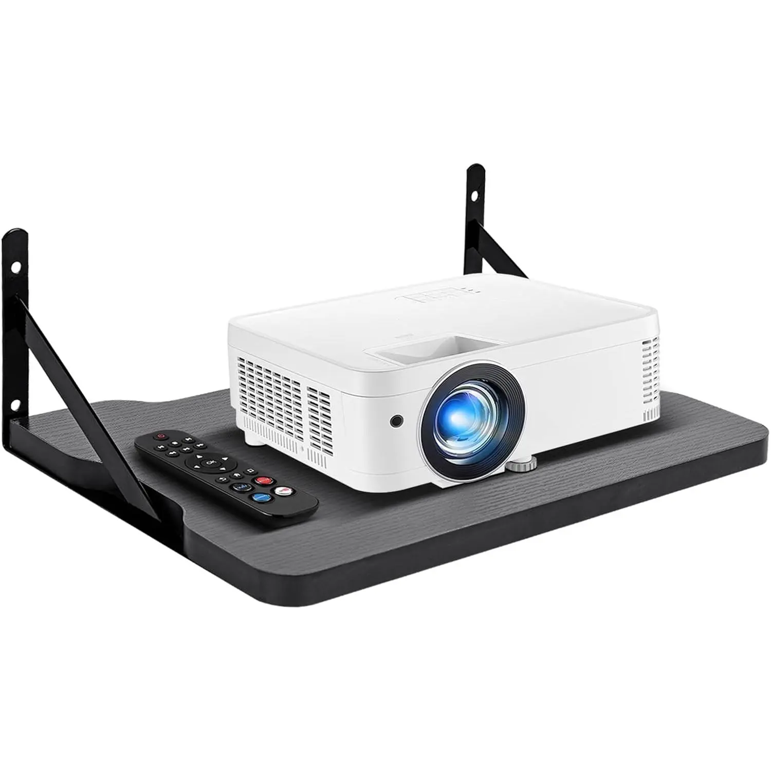 Black Small Mini Projector Shelf,Router Wall Mount Floating Shelf,Projector Mount Rack Holder,Modem Cable Box for Xbox Series PS5 PS4 by MDF