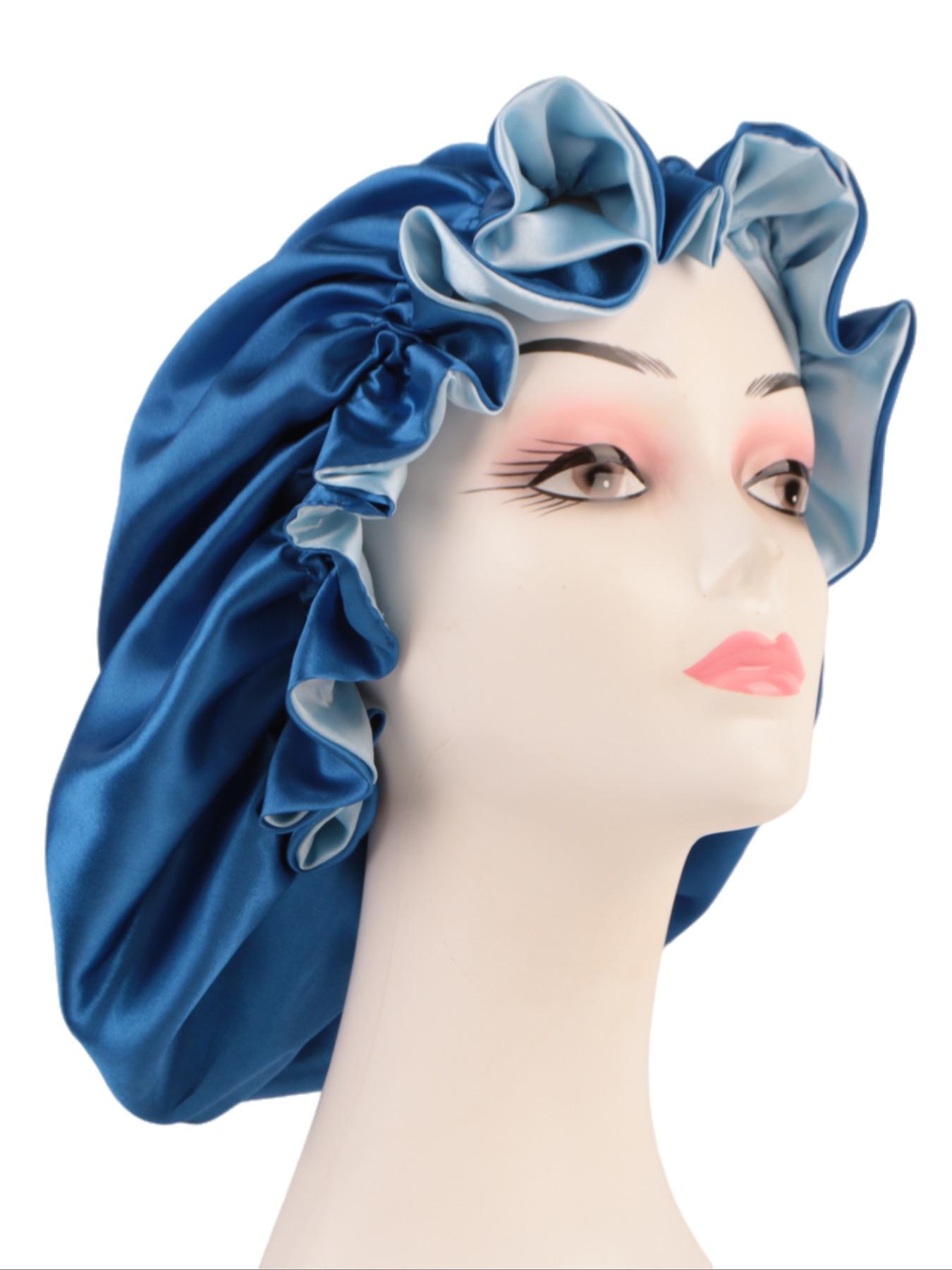 Women's Reversible Sleep Hat, Double Layer Bonnet for Sleeping & Makeup, Pink Color Reversible Extended Length Sleep Bonnet, Sleeping Cap