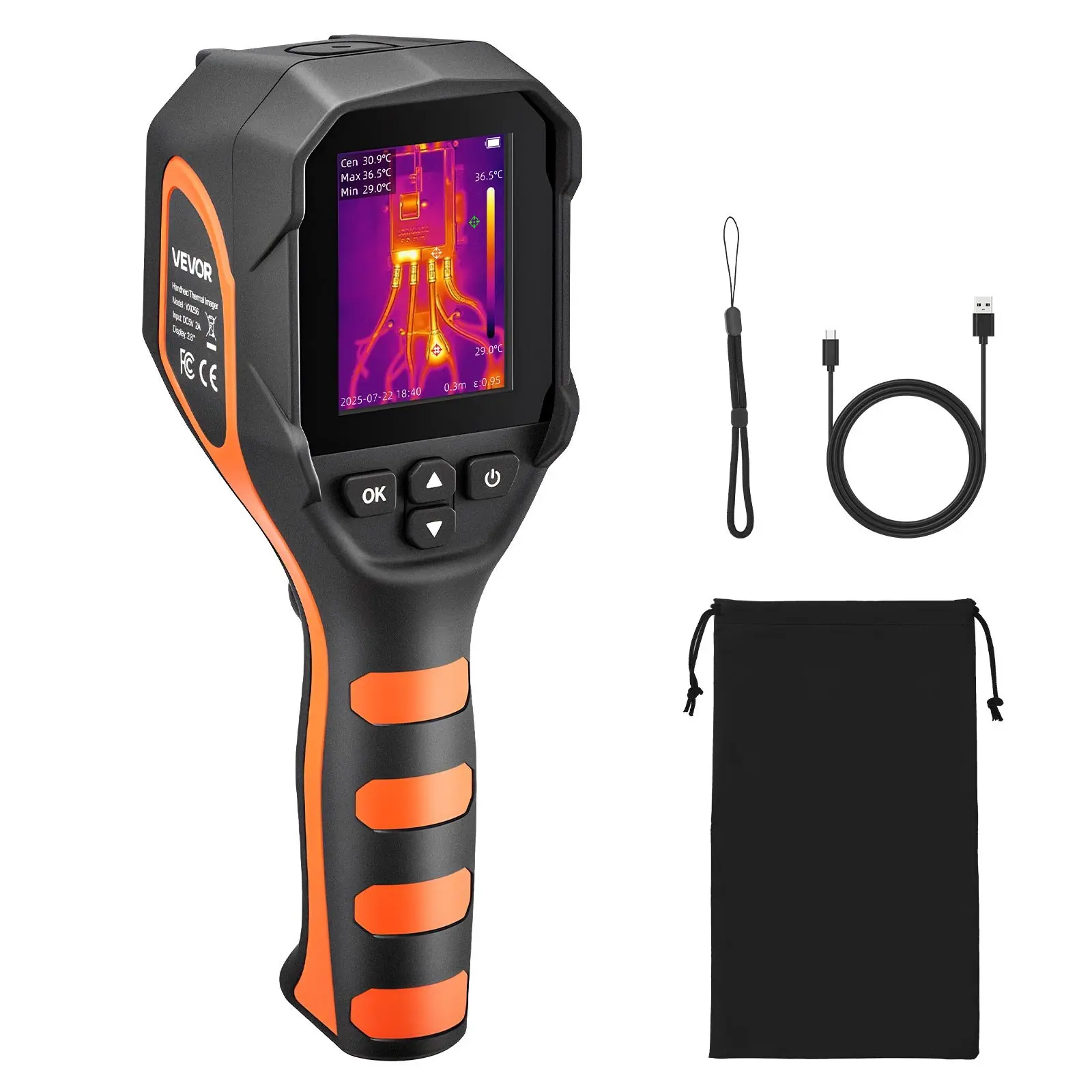 VEVOR Thermal Camera, 320x 240 TISR Super Resolution, Thermal Imaging Camera with 2MP Visual Camera, 160x 120 IR Resolution, 25 HZ Refresh Rate, -4F to 1022F, 4 Image Modes 6 Color Palettes tiktokshopbacktoschool