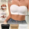 Solid Wireless Bandeau Bra, Front Buckle Strapless Seamless Bra, Women's Lingerie & Underwear, Casual Comfy Everyday Lingerie for All Seasons