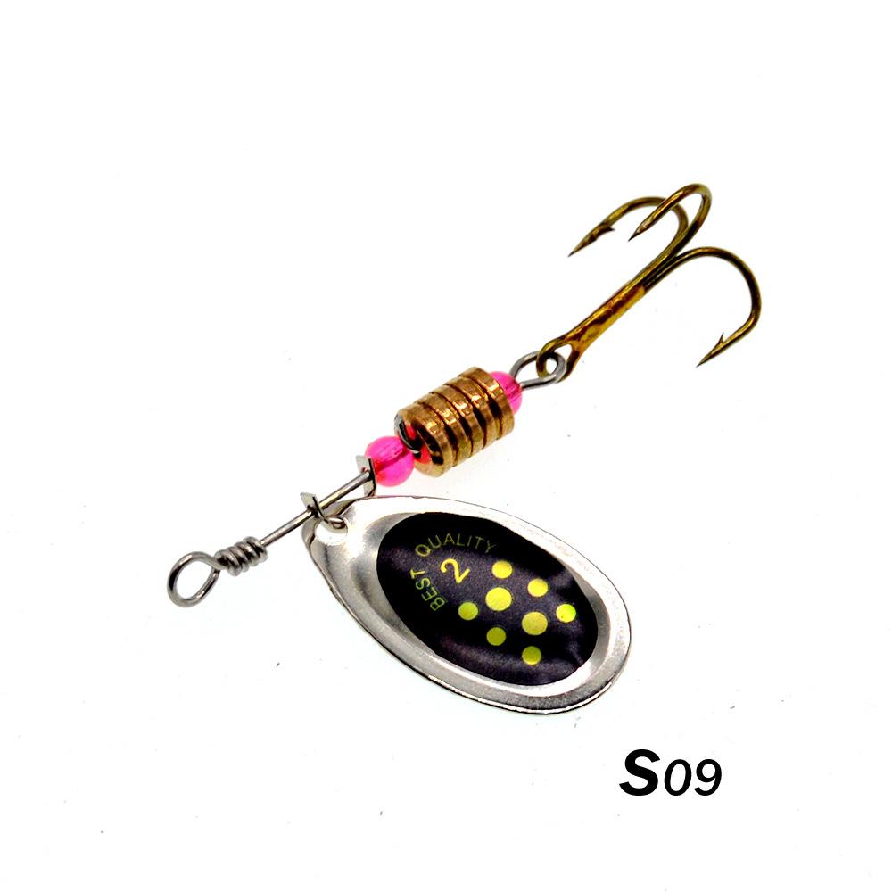 Lure bait rotating composite spinner fishing gear set, 16-piece metal lure spinner artificial bait set