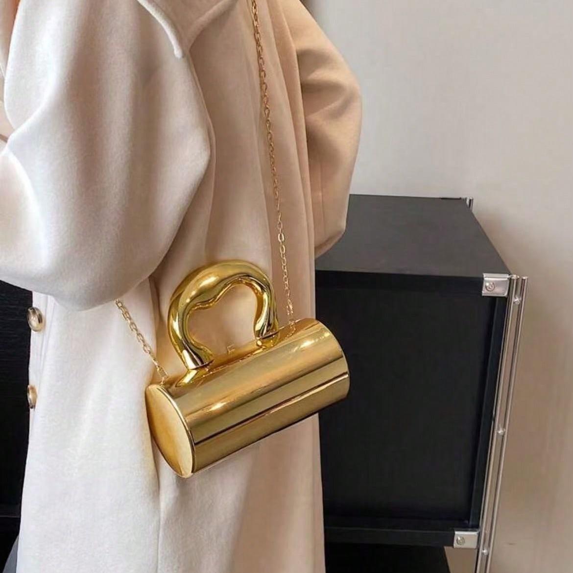 Solid Color Acrylic Box Bag, New Fashion Personalized Handle Handbag, Cylinder Shaped Chain Shoulder Bag Crossbody Bag, Phone & Coin Purse, Suitable For Work, Commute, Date, Shopping, Travel, Romantic Valentine's Gift For Couples