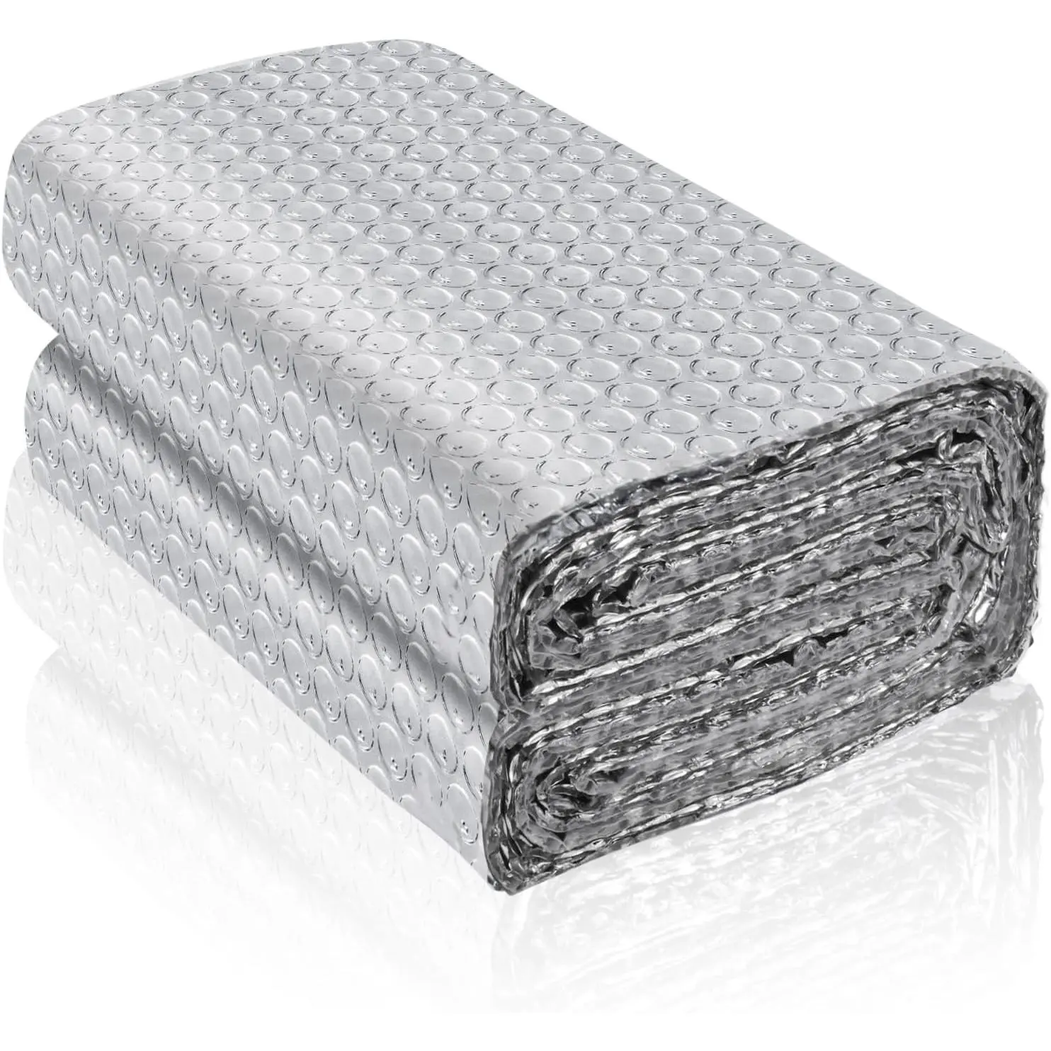 Reflective Insulation Roll Double Reflective Bubble Insulation Sheet | Aluminum Foil Bubble Wrap Insulation Radiant Barrier Roll for RV Windows Cover Weatherproofing, 23.6In x 10Ft