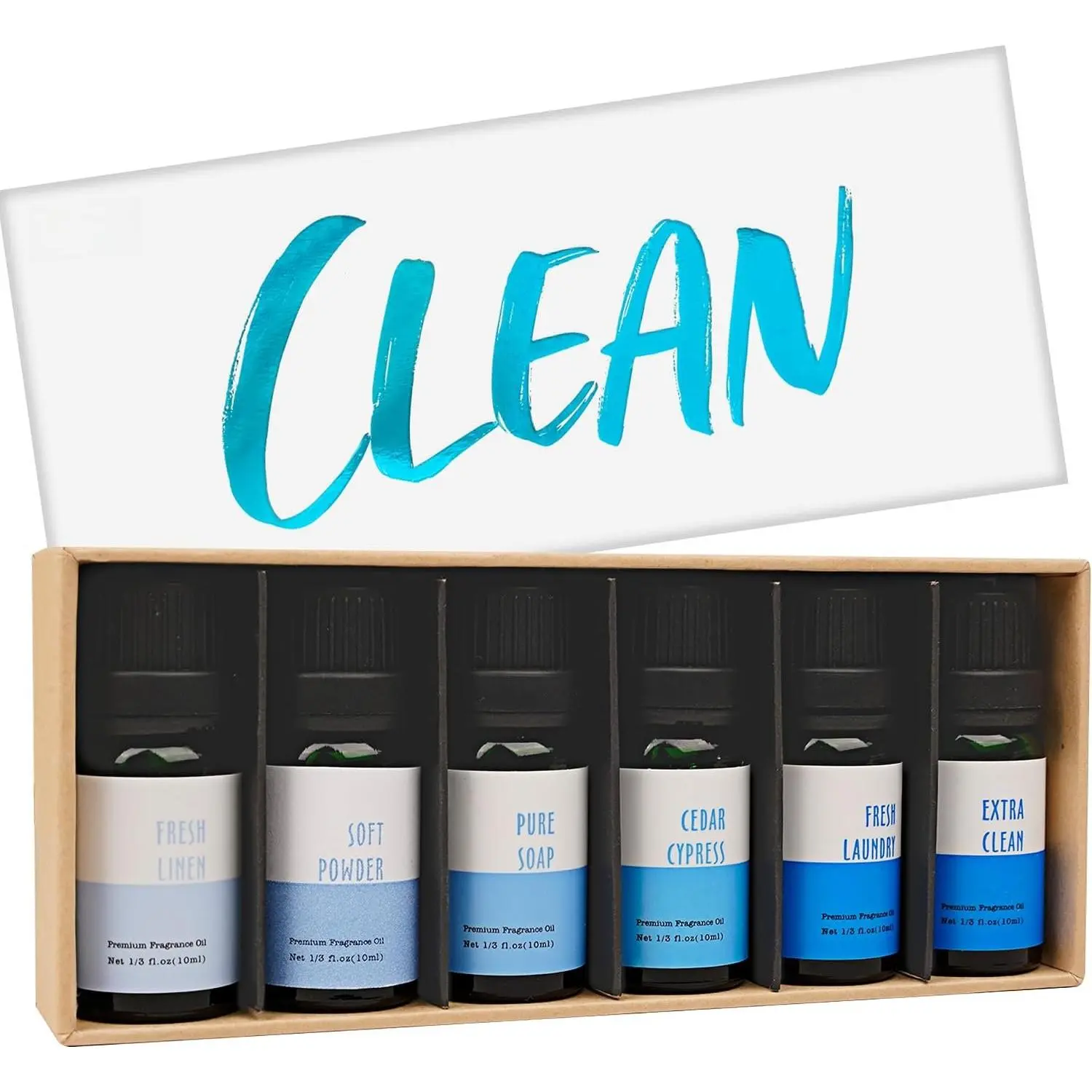 Oil Set of 6  Essential Oils—Clean Collection | IFRA Certified, for diffusers, soap candle making