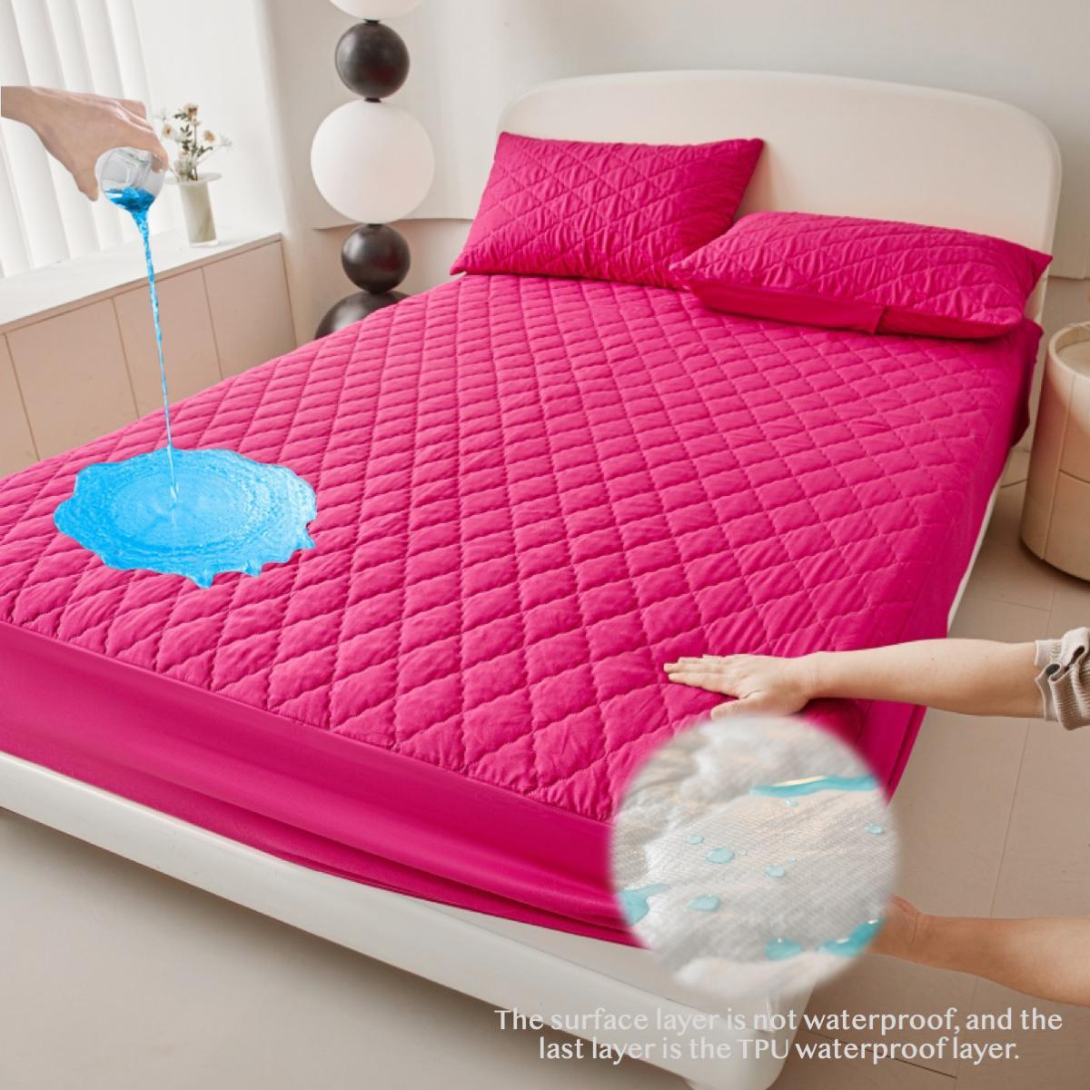 Waterproof Mattress Cover Set, 3 Counts/set Including 1 Count Fitted Sheet & 2 Counts Pillowcase, Soft Comfortable Breathable Sheets Bedding Set for Bedroom #TOP PICKS