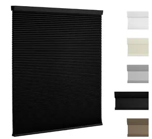 Blackout Cellular Shades Cordless Pull Down Cellular Blinds Thermal Insulated cordless Honeycomb Blinds for Windows/Blackout Black/Blackout White/Blackout Light Gray