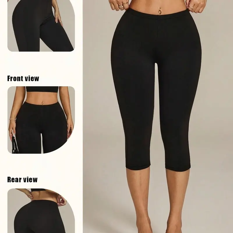 Spotightfinds Y2K Street Style Casual Tummy Control Capri Leggings, Slimming High Waist Compression Pants for Apple-Shaped Figures, Seamless Shaping Pants, Ideal for Errands, Coffee Runs & Hot Girl Summer Wear