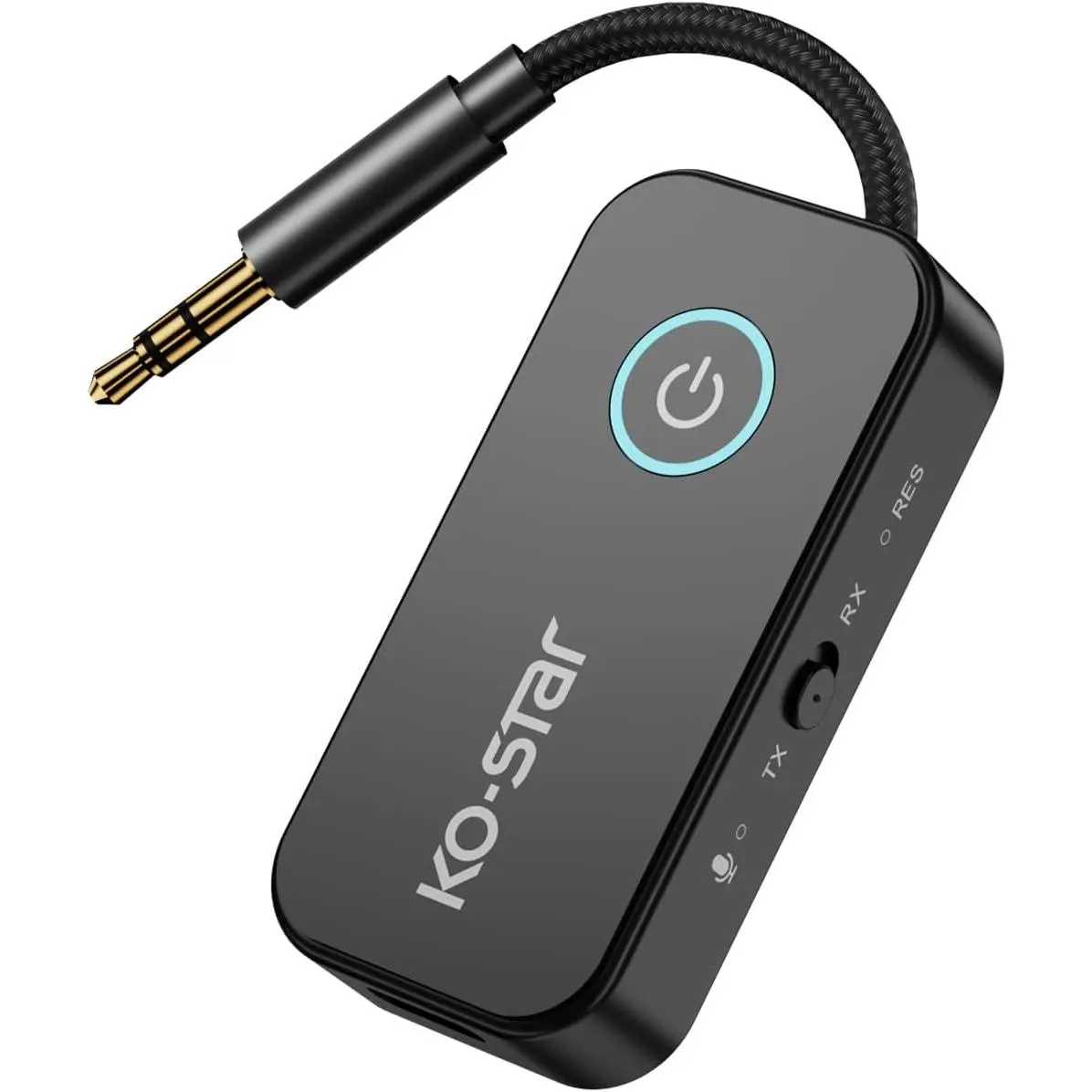 Bluetooth 5.4 Transmitter Receiver, 2-in-1 Wireless Audio Adapter with Dual Link for 2 Headphones, 3.5mm Aux Jack for TV, Airplane, Car, PC, Gym, Home Stereo, Nintendo Switch