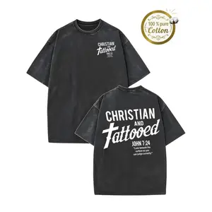 Heavy Washed Cotton 230G Christian Bible Verse T-Shirt John 7:24 Religious Print Streetwear Casual Tee for Church Daily Wear or Holiday Christian Gift Unisex