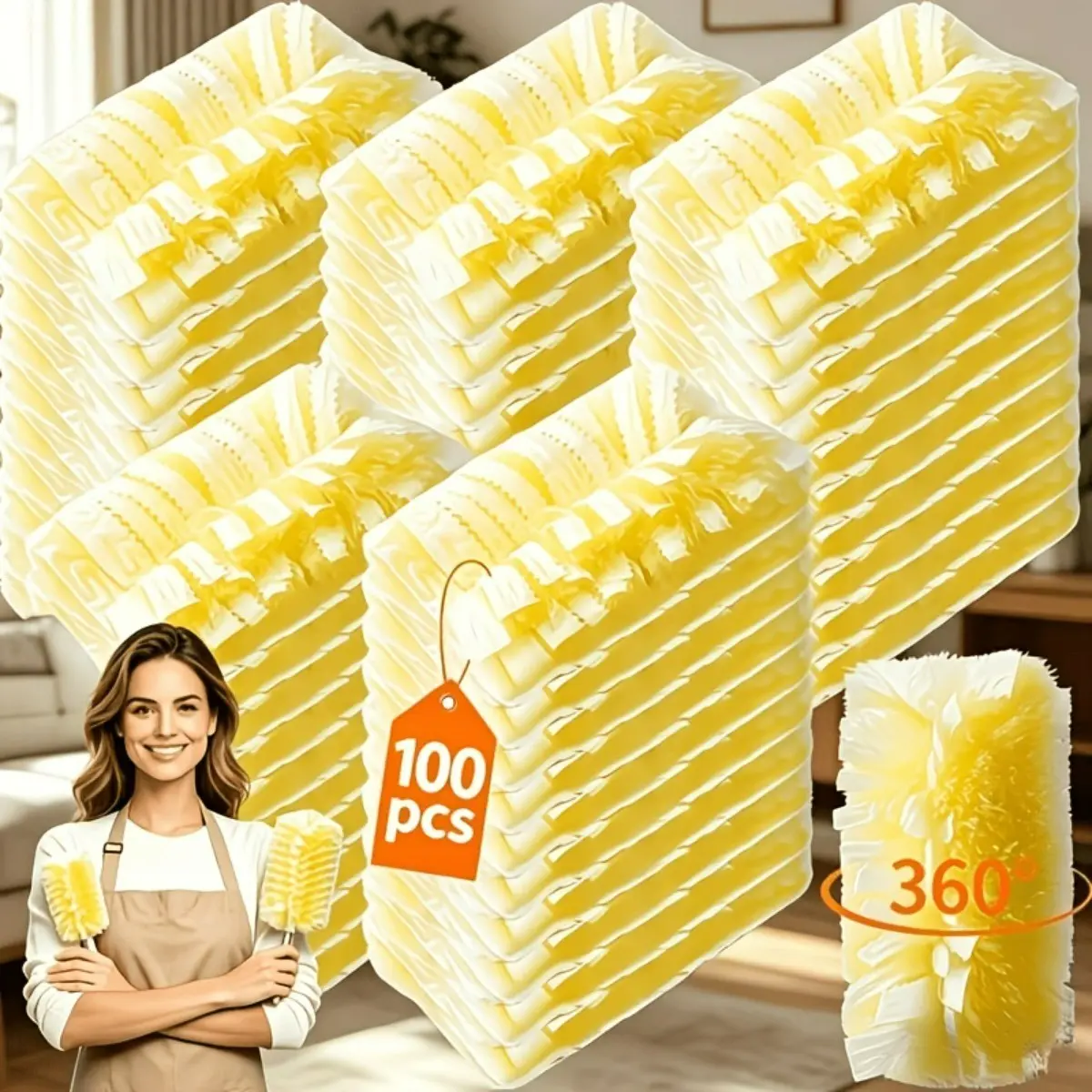48/100 Piece Static Dusting Replacement Cloths, Electrostatic Duster Cloths, 360° Coverage, Multi-Use Household Cleaning Supplies, Durable Electrostatic Adhesion Tool, Cleaning Accessories