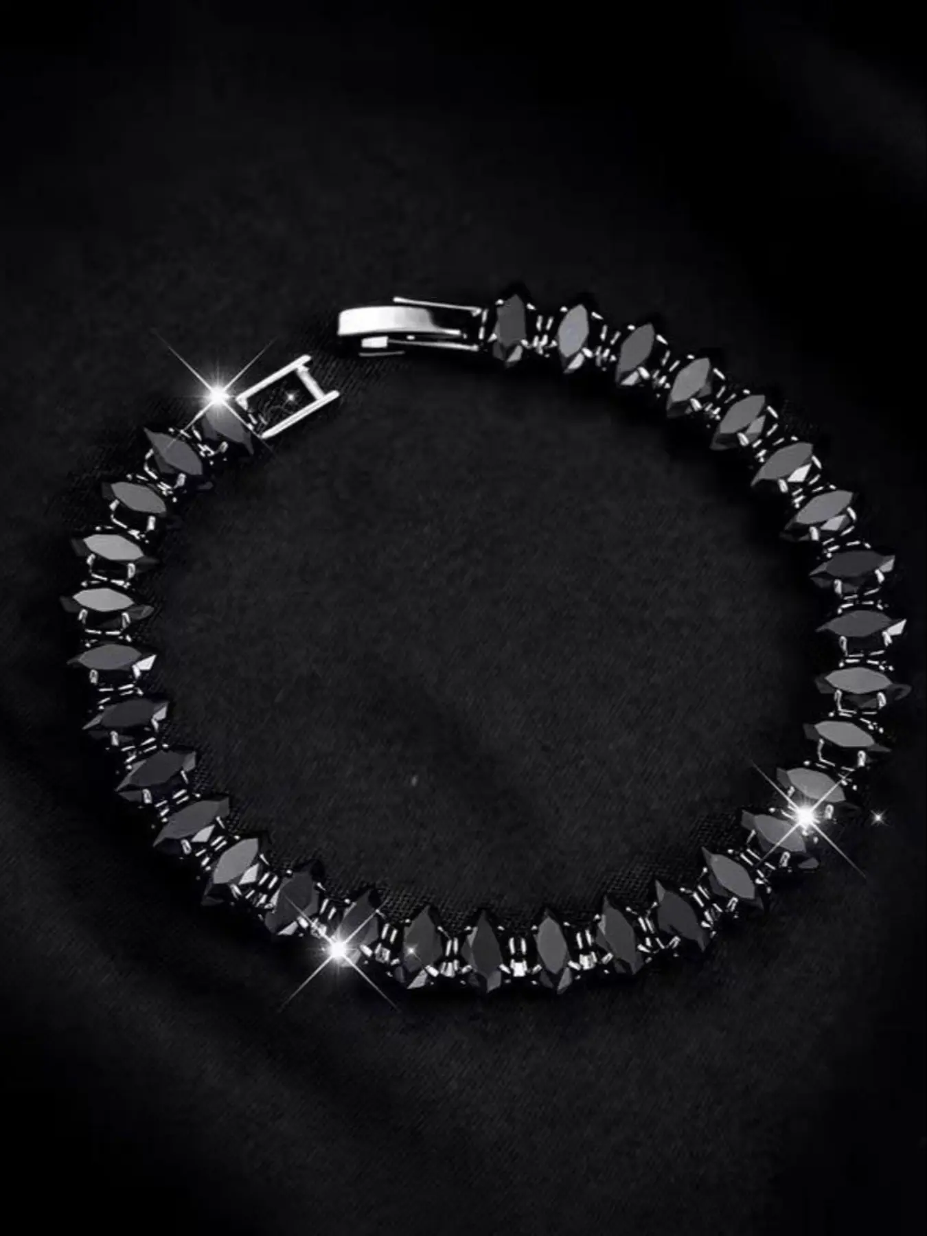 Women's Hand Chain Bracelet, Marquise Cut Moissanite Diamond Tennis Bracelet, Boho Style, Stainless Steel, Unique Jewelry Gift