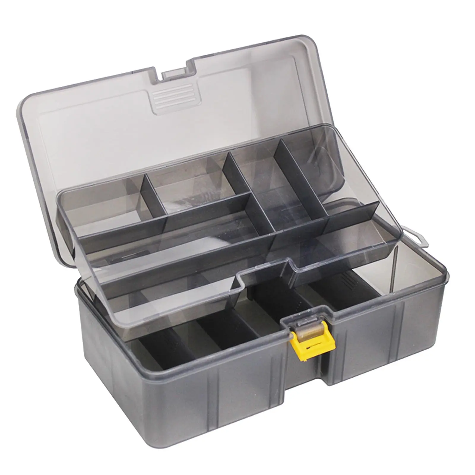1PCS Double Layer Watertight Floating Airtight Stowaway, Fishing Tackle Box, Plastic Tackle Box with Removable Dividers Storage Lure Box, Fishing Accessory
