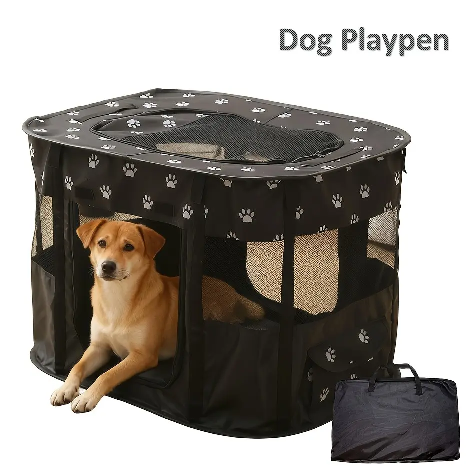 Foldable Dog Playpen, Expandable Puppy Playpen, Portable Pet Playpen for Small Animals, Indoor/outdoor Tent Crate Cage, Travel Camping Home Use