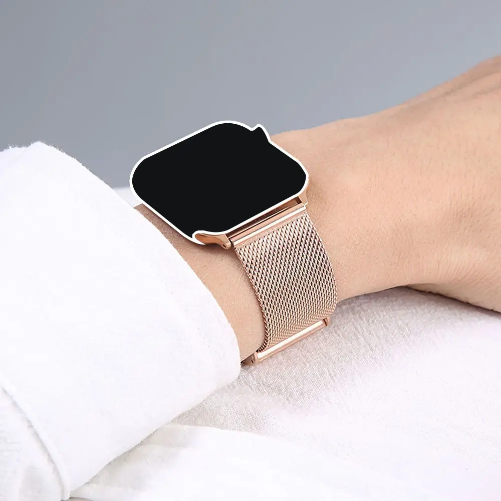 Milanese Stainless Steel Watch Band for Apple Watch Series 11/10/9/8/7/SE/6/5/4, Adjustable Metal Strap for iWatch Ultra 49 mm/46 mm/45 mm/44 mm/42 mm/41 mm/40 mm Smartwatch Replacement Straps Smartwatch Accessories