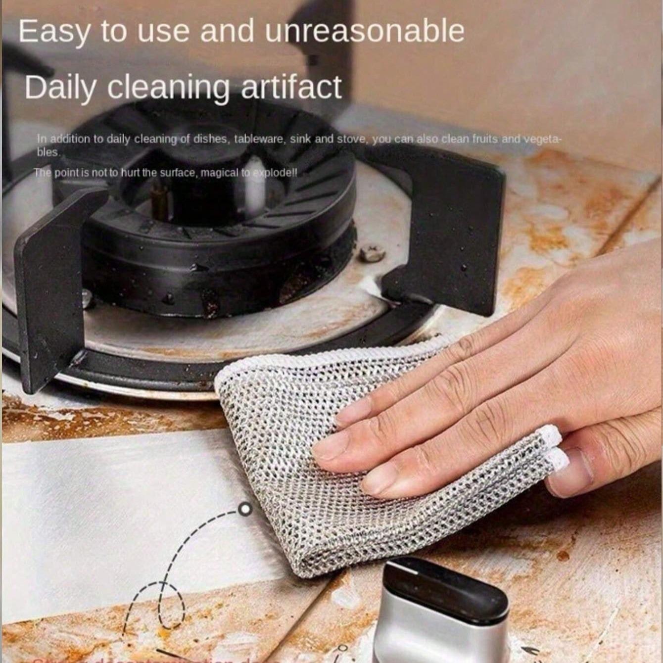 Iron Wire Sponge Cloth, 5/10/20/30/50pcs/set Scratch-free Dish Cleaning Cloth, Multi-purpose Dish Scrubber, Easy To Rinse and Reusable Cleaning Cloth for Kitchen Sink, Home Decor, Dishwashing Sponge, Kitchen Cleaning Supplies