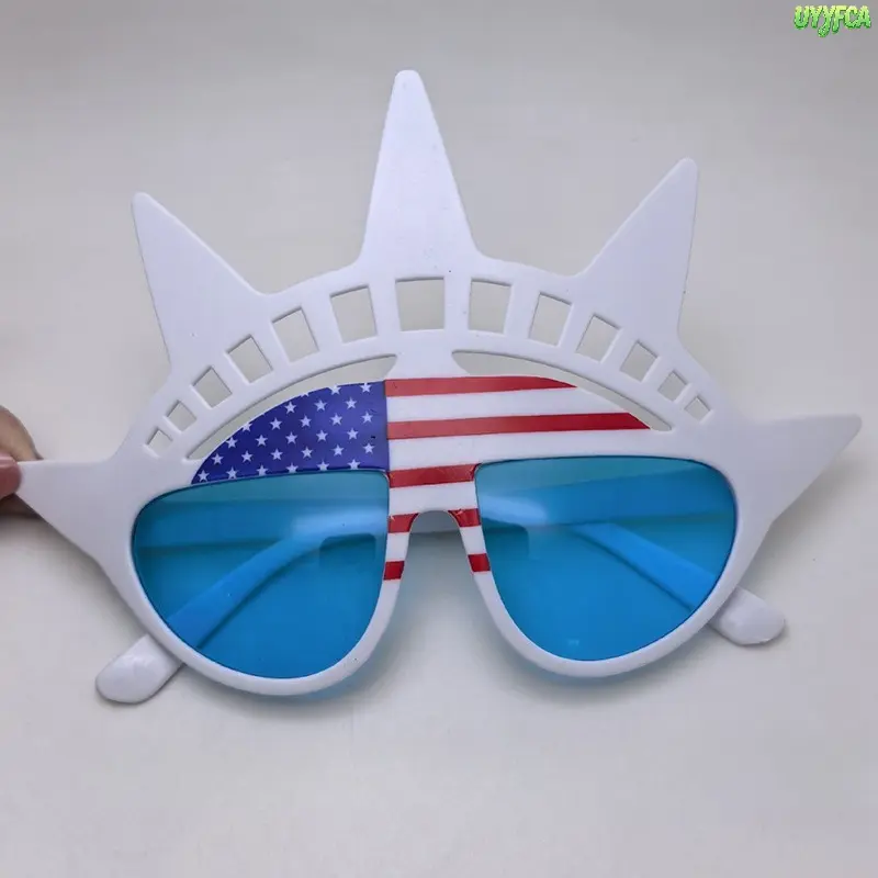 6 Pack Assorted Patriotic American Flag Novelty Sunglasses, 6 Unique Fun Shapes, Bulk One Size Fits Most Eyewear For 4th of July Independence Day Memorial Day USA Themed Party Photo Booth Props,4th of july outfits,4th of july accessories,summerwins uv400