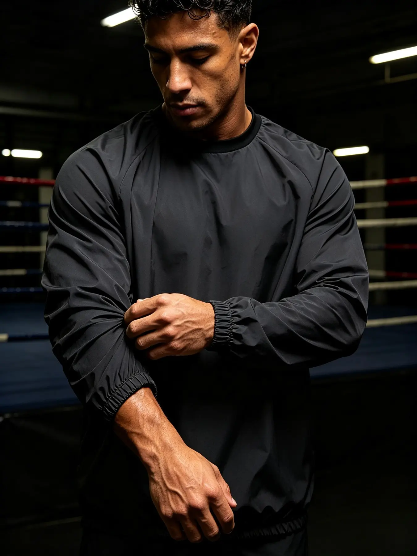Men's Solid Sauna Top, Casual Loose Breathable Sweat Top for Gym Workout, Men's Sportswear Clothing for Indoor Outdoor Wearv