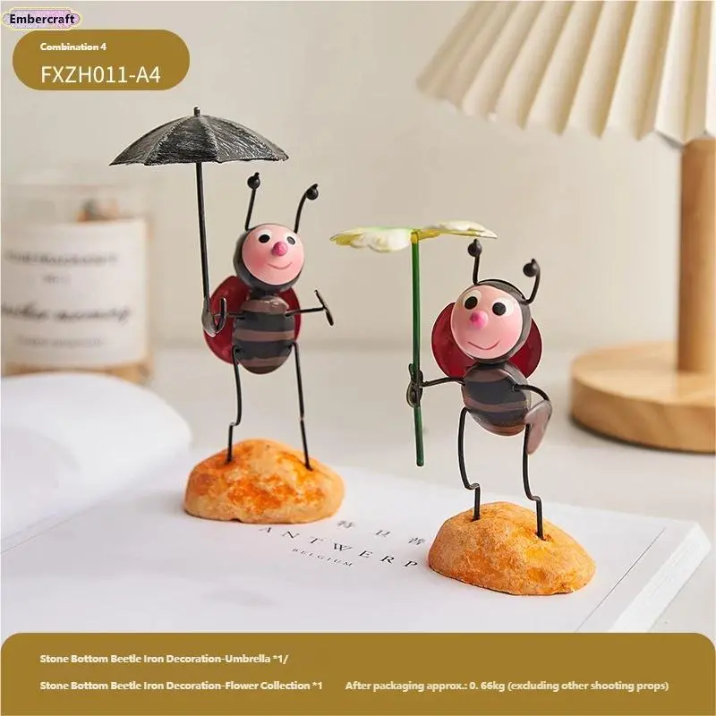 Creative Cute Beetle Umbrella Desktop Healing Ornament - Fashion Accessory, Kids' Fun Gift, Office Room Decor, Beetle Ornament - Umbrella, Decorations And Ornaments, Kawaii Desktop Decoration