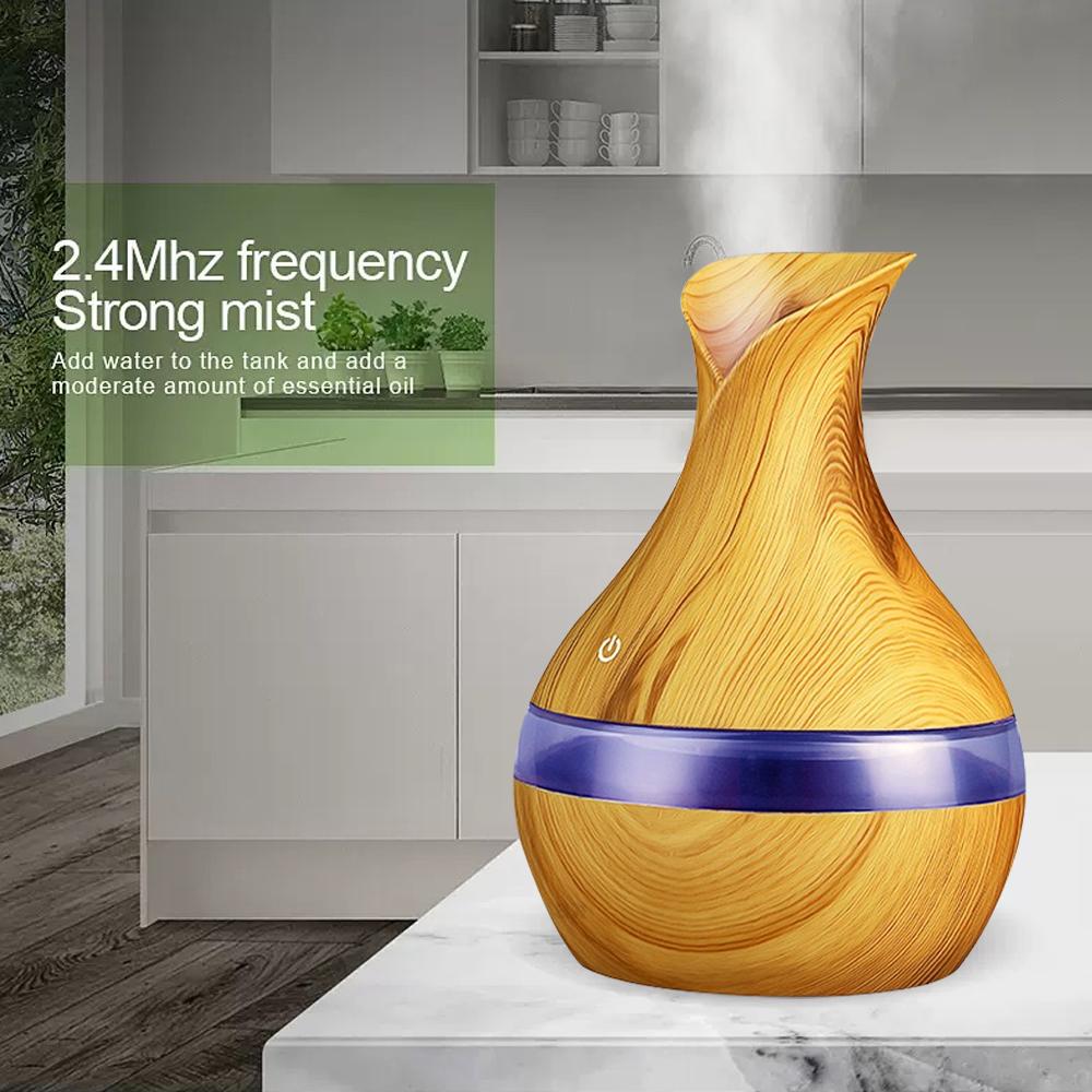 Aromatherapy Essential Oil Diffuser & Humidifier 300ml USB-Powered Quiet Fog with Night Light for Home Office Nursery Desktop