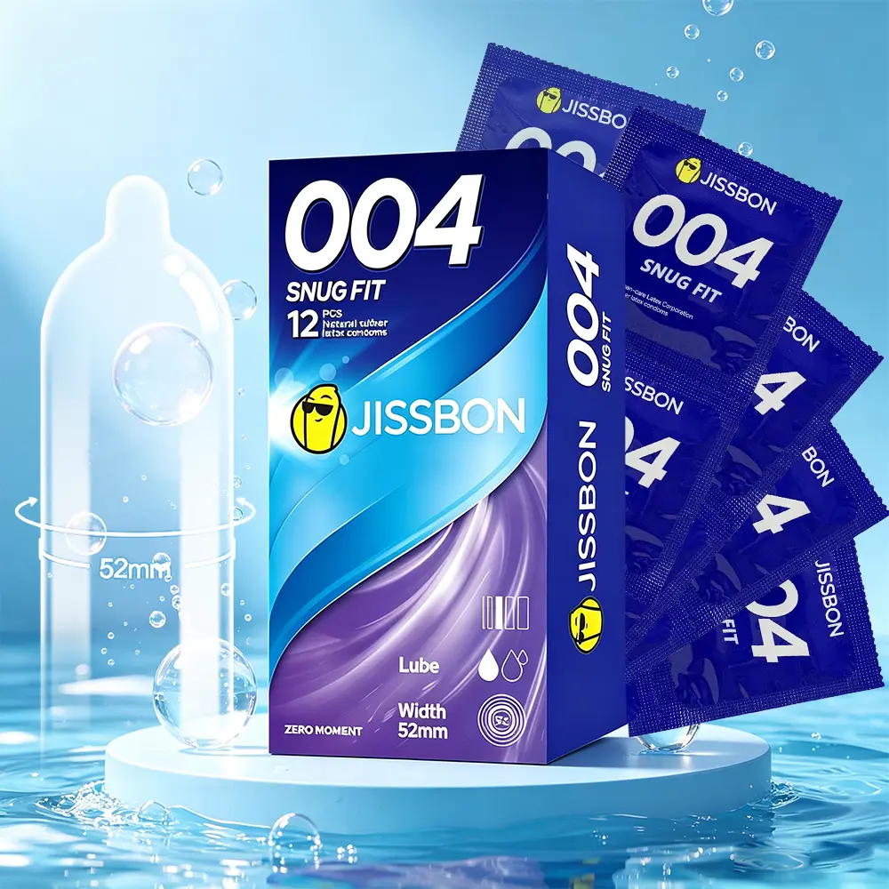 Jissbon  condoms for men   Ultra Thin Condoms 0.04mm Thickness, 52mm Standard Width, Snug & Comfortable Fit, 12 Count Pack