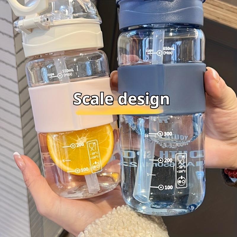 550ml/650ml Cute Bear Cartoon Portable Water Bottle with Straw, High-Value School Cup with Lifting Handle – Perfect for Summer/Winter Drinks, Outdoor Sports, Fitness, Travel, Camping,  Halloween & Christmas Gifts, Water Bottle For Girl and  Boy, Thermos