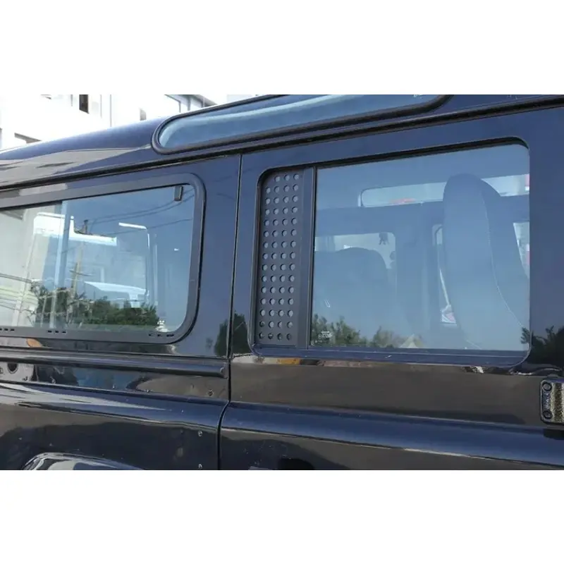 For Land Rover Defender 110 130 04-18 Aluminum Alloy Black Car Window Side Glass Protective Panel Trim Stickers Car Accessories