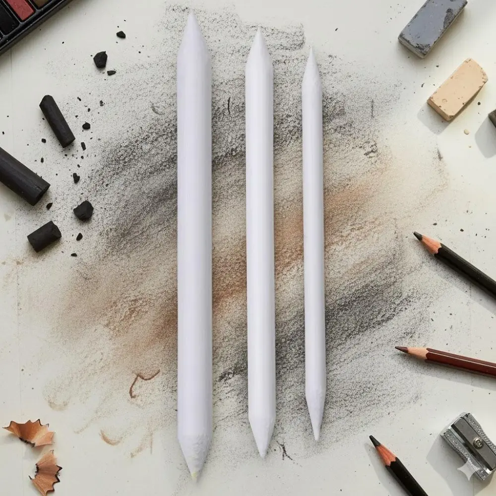 Art Student Sketch Blending Pencil Set: Anti-Slip Ergonomic Grip, Smudge-Resistant Design, Professional Blending Tools for Sketching, Blending Stumps, Portable Drawing Kit for Field Sketching & Studio Art.