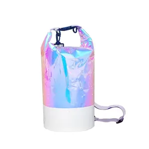 1 Piece Swimming Gear Bag, PVC Holographic Color Changing Backpack, Beach Storage Bag, Drift Bag, Wear-resistant, Moisture-proof, Large Capacity, Lightweight, Dry and Wet Separation Bag for Swimming Training, Beach and Travel