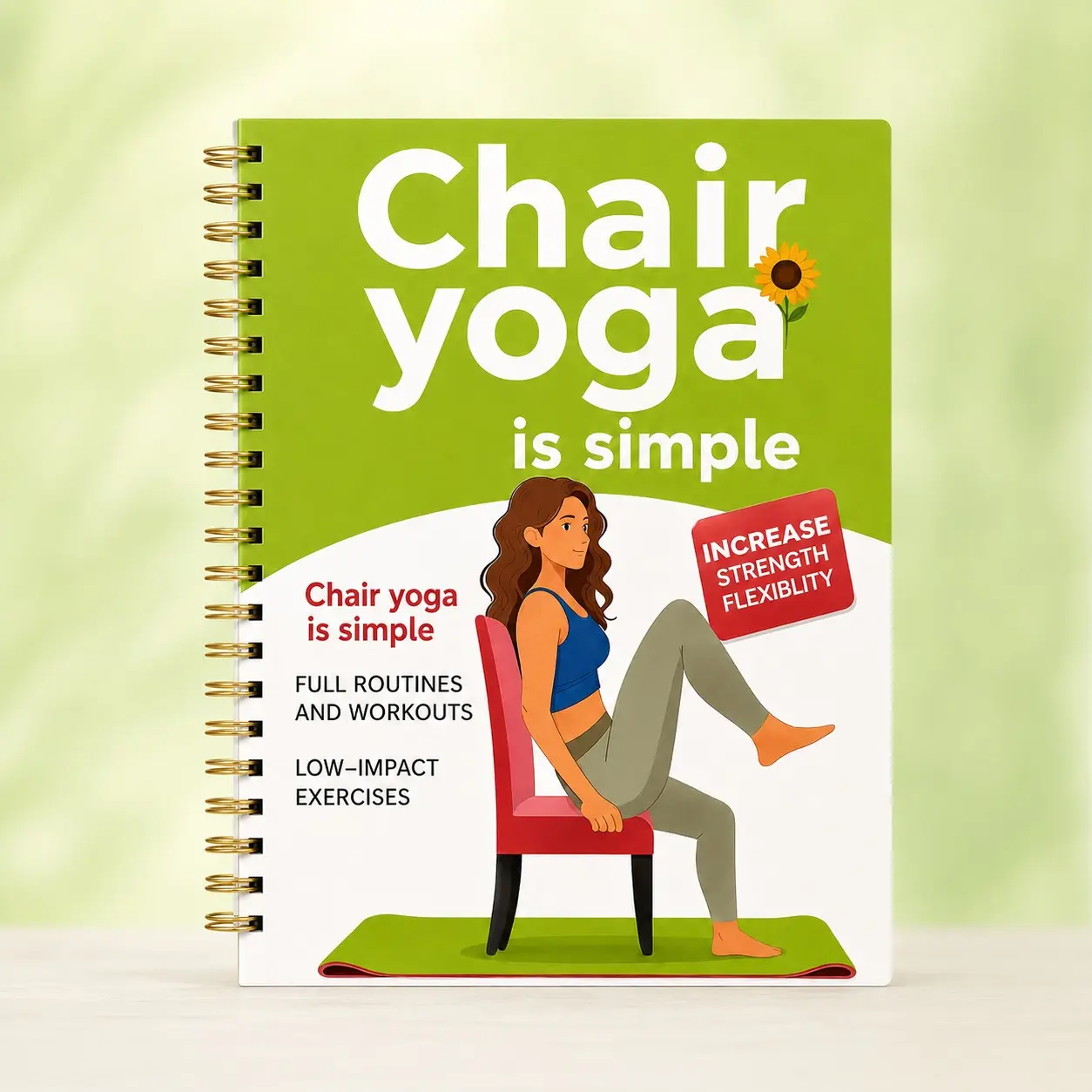 Elderly Chair Yoga Workbook, Low Impact Exercise Guide, Enhance Flexibility and Strength, Ideal for Senior Fitness, Easy-To-Follow Instructions