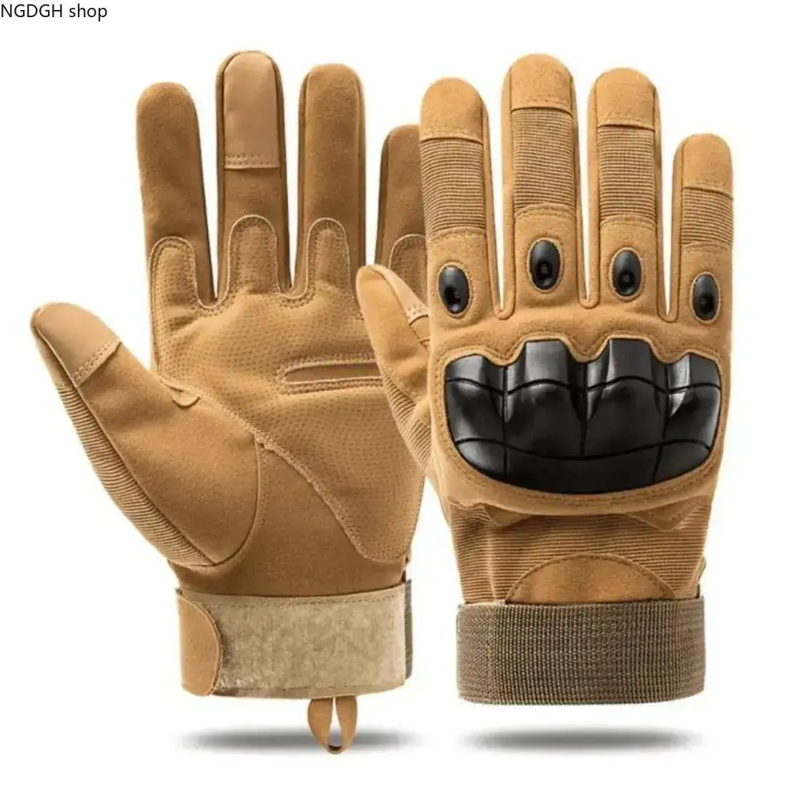 Tactical Full Finger Gloves with Hard Knuckle Guard, Breathable and Shock-Absorbent Protective Gear with an Anti-Slip Palm for Hiking and Outdoor Work, Sport, Workwear, Grip With Control, Anti-Slip Surface, Shock-Absorbing, Snug Grip