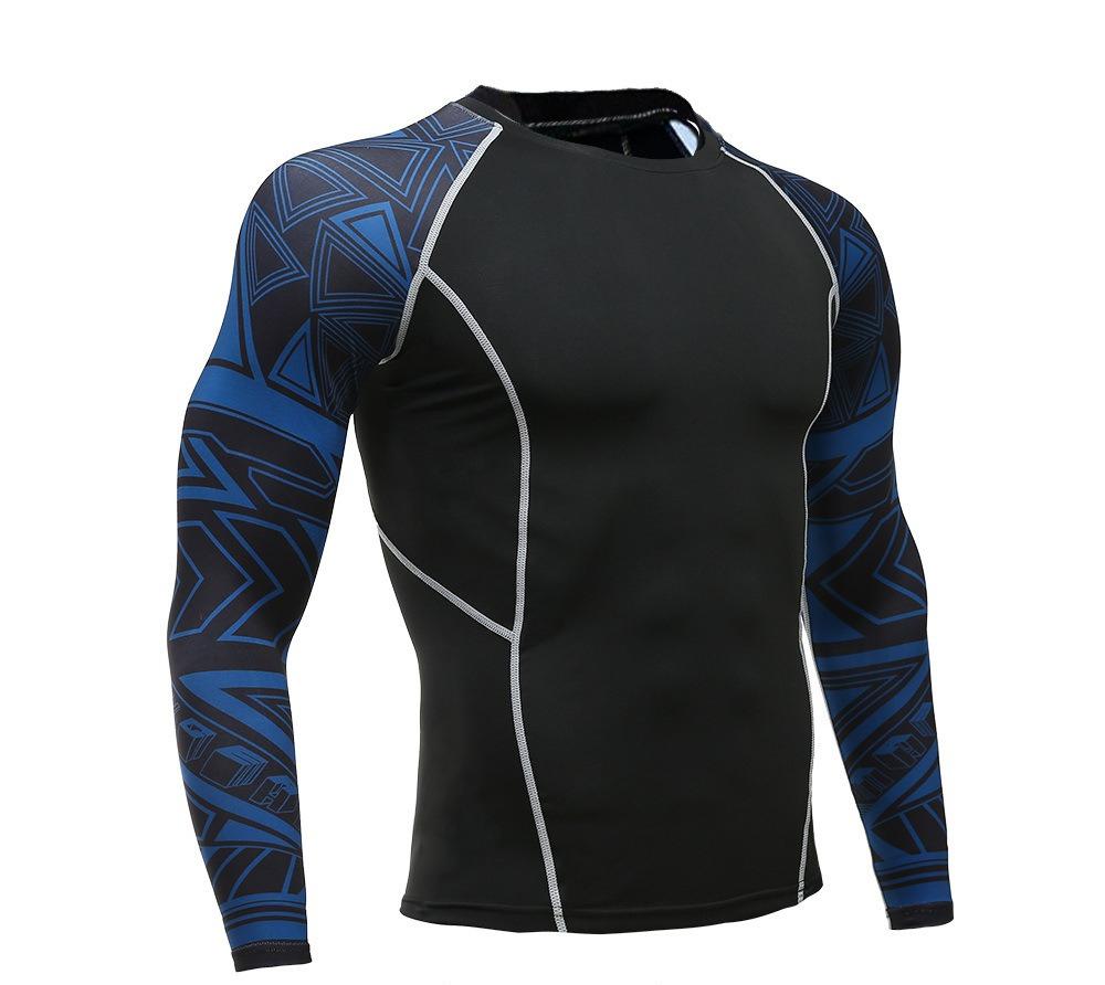 Outdoor cycling clothes, running basketball training, sports clothes, fitness clothes, tops, flower arms, long sleeves, high elastic tights, quick-drying clothes. workout