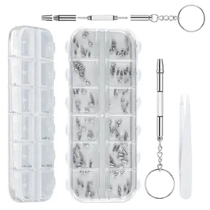Eyeglass Repair Kit, 120 count Stainless Steel  Screws & 4-in-1 Precision  Set, Portable  Glasses Fix Tool for Sunglasses,  Frames & , Travel