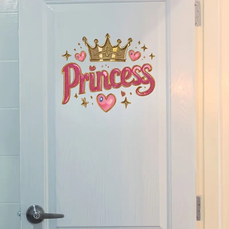 Princess Decorative Sticker for Wall and Door Decoration, Modern Self-Adhesive Art, Fun Home Decor Gift, PVC Material, Room Decoration, Wall Decal