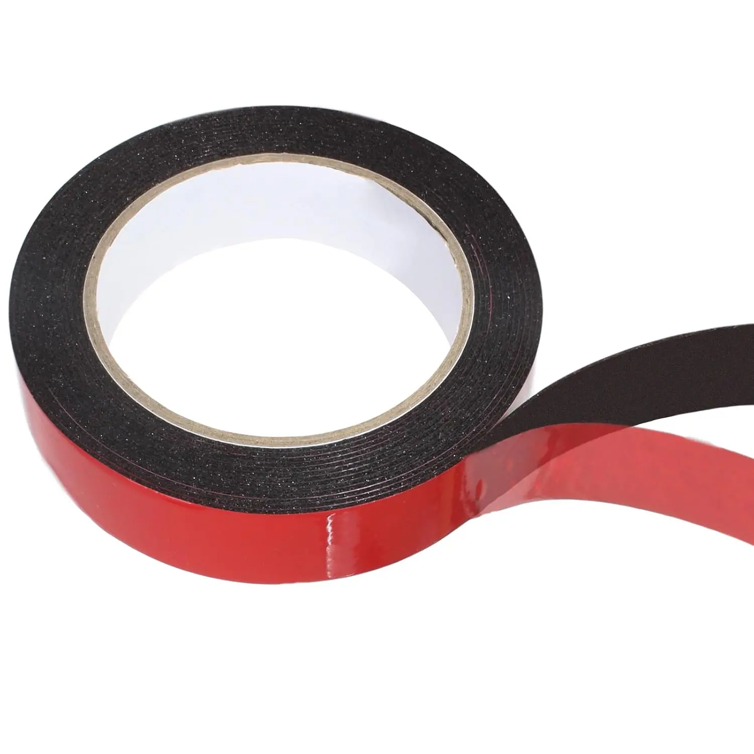 1 Roll Double Sided Tape Heavy Duty, 155 inch x 1 inch Black Two Sided Mounting Tape, Removable Picture  Adhesive Strips for Poster, Carpet, Walls Decor
